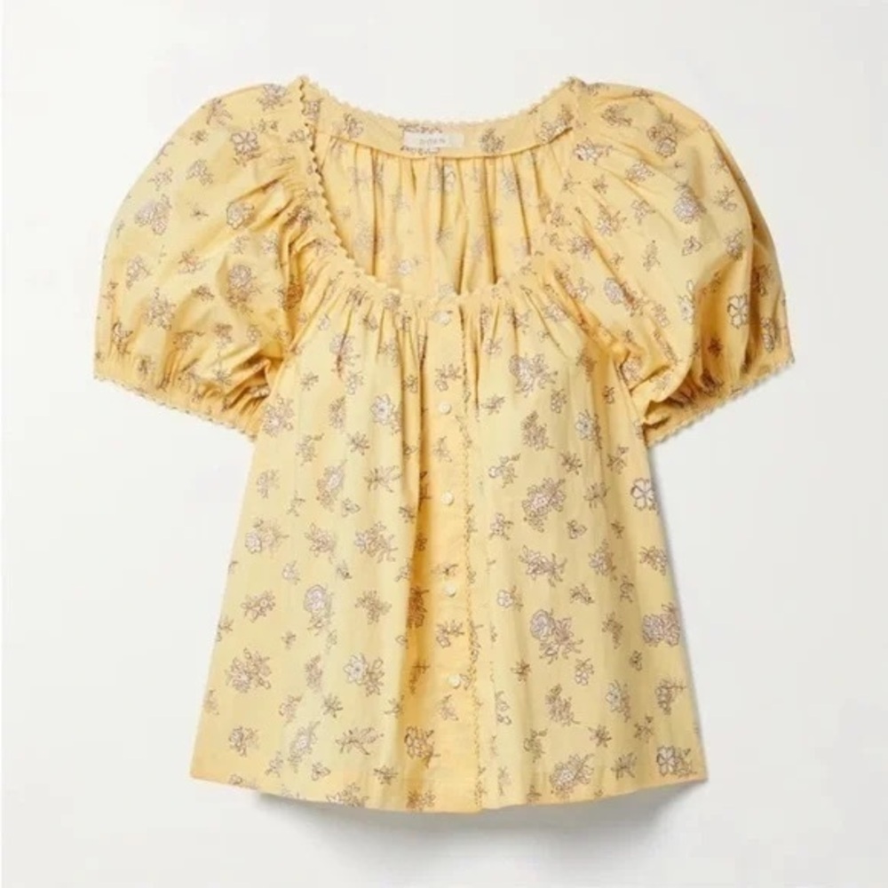 Dôen • Tennessee Button Front Top Blouse Sunshine Bouton De Rose S